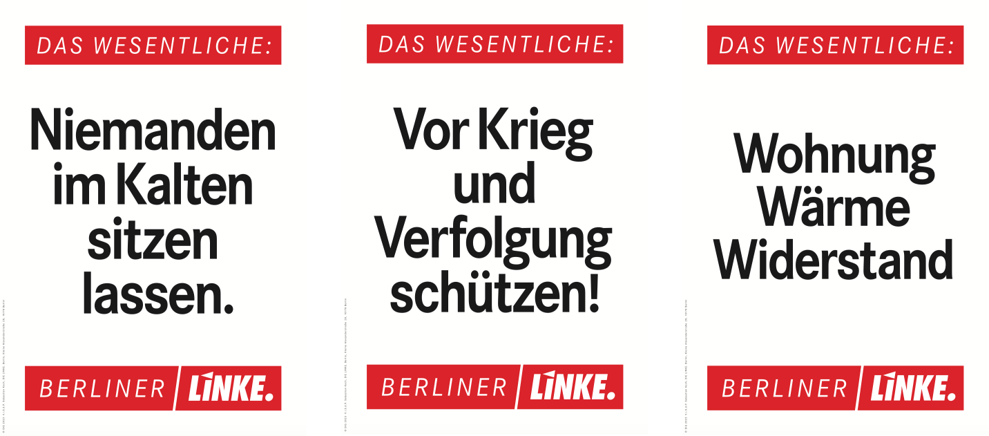 Plakate der Berliner Linken: Viele Probleme, kaum Lösungen